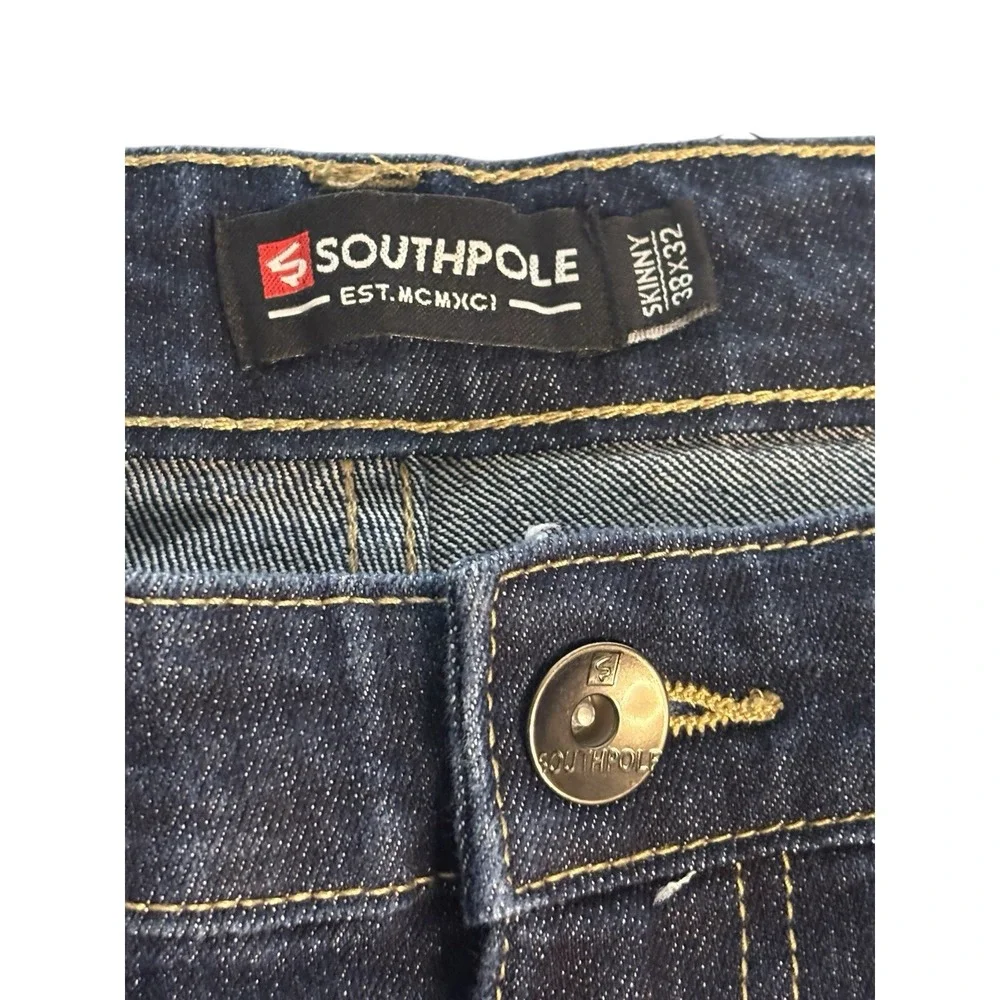 Southpole‎ Jeans Mens 38x32 Blue  Dark Wash Skinny Hip Hop Y2K